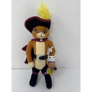Vintage 2004 Nanco Shrek the Third Puss in Boots 11" Plush w/ Hang Tag